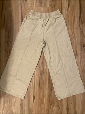 Beige Wide Leg Pants